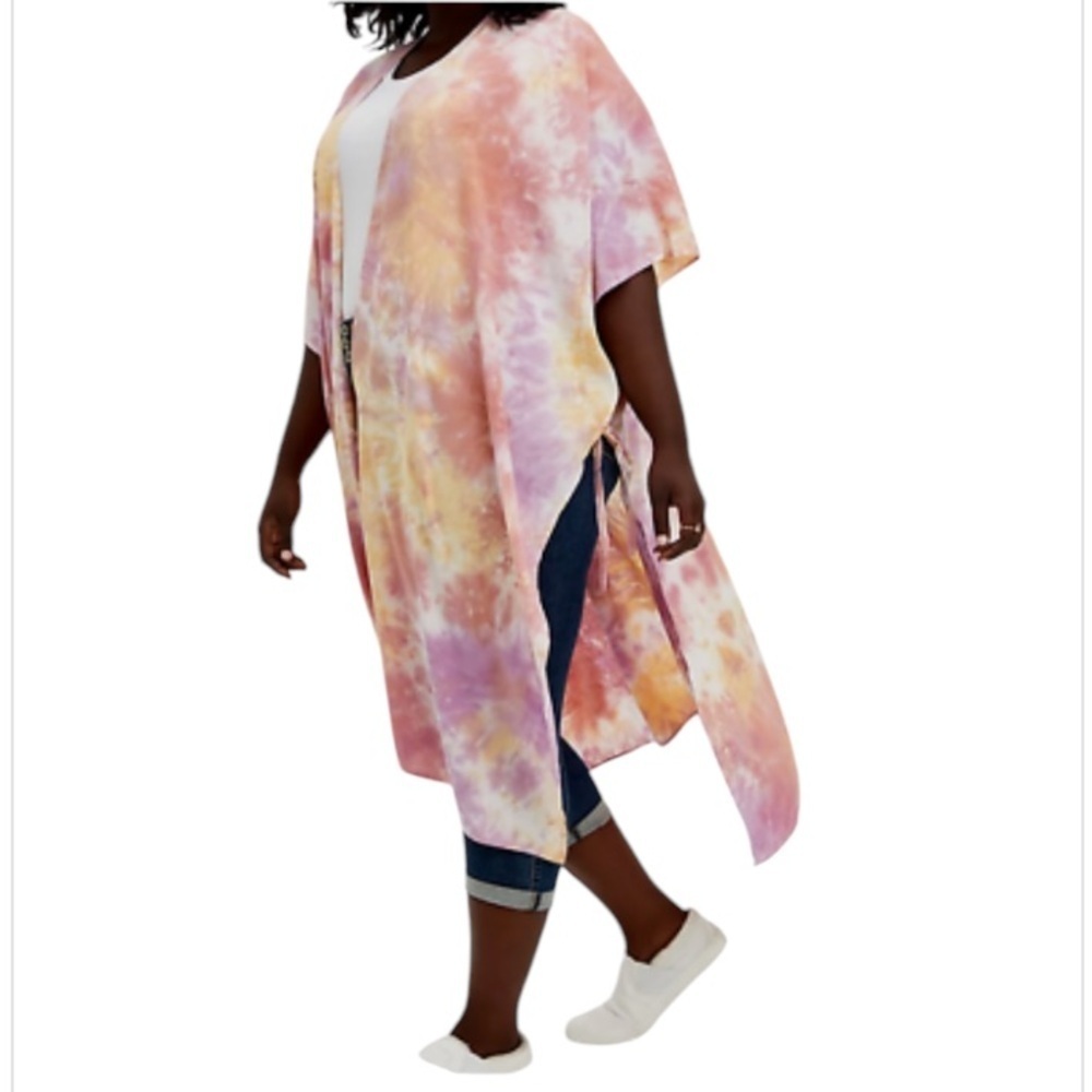 Torrid Tie Dye Kimono Cover Up Size One Size Women Multi